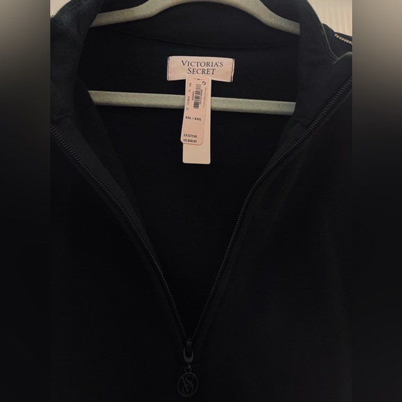 NWT Victoria’s Secret Black Rhinestone Oversized Half Zip Pullover | Size XXL - Picture 8 of 11